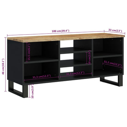 Tv Stolek 100 X 33 X 46 Cm Masivní Mangovník A Kompozitní Dřevo