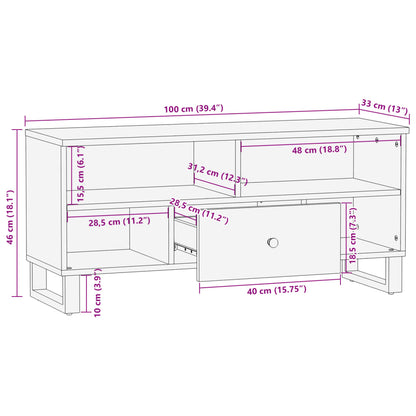 Tv Skříňka 100X33X46 Cm Masivní Recyklované A Kompozitní Dřevo