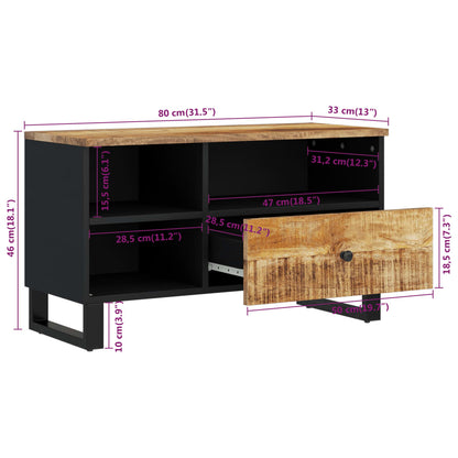 Tv Stolek 80 X 33 X 46 Cm Masivní Mangovník A Kompozitní Dřevo