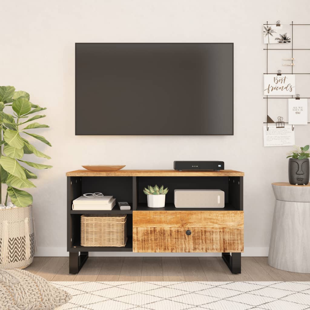 Tv Stolek 80 X 33 X 46 Cm Masivní Mangovník A Kompozitní Dřevo