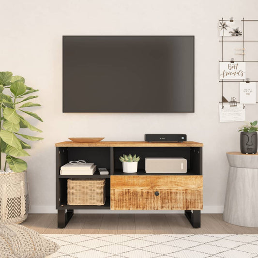 Tv Stolek 80 X 33 X 46 Cm Masivní Mangovník A Kompozitní Dřevo