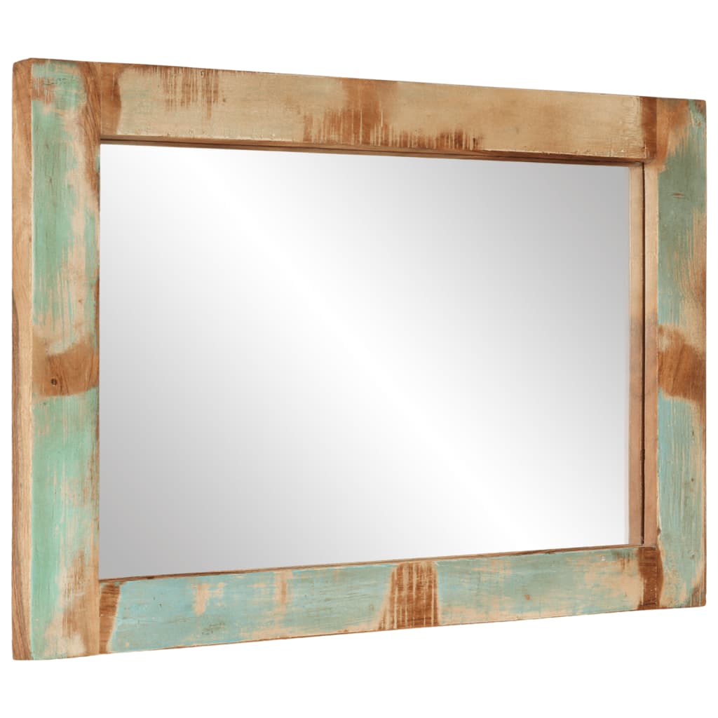Zrcadlo 70 X 50 Cm Masivní Recyklované Dřevo A Sklo
