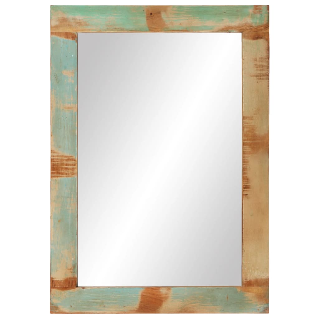 Zrcadlo 70 X 50 Cm Masivní Recyklované Dřevo A Sklo
