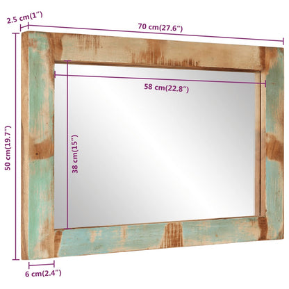 Zrcadlo 70 X 50 Cm Masivní Recyklované Dřevo A Sklo