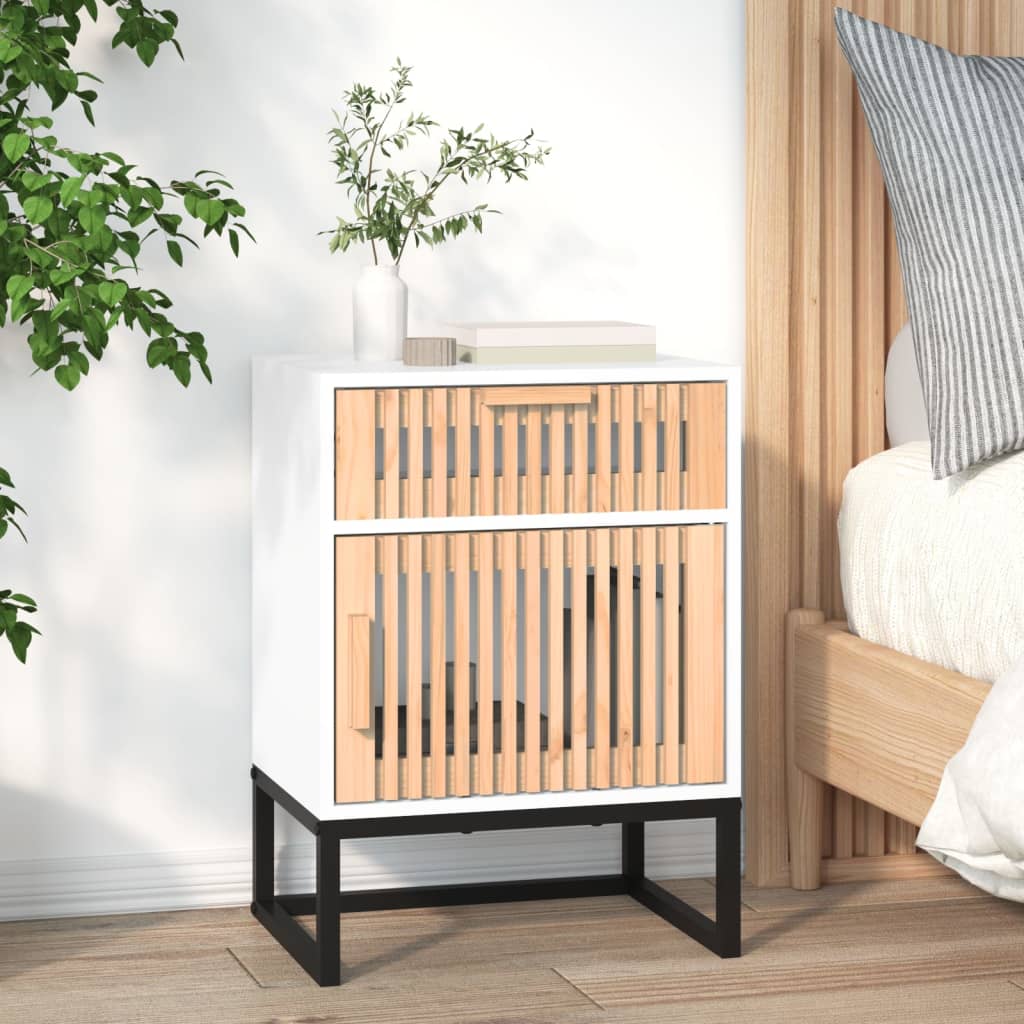 Noční Stolek 40 X 30 X 55,5 Cm Kompozitní Dřevo A Železo