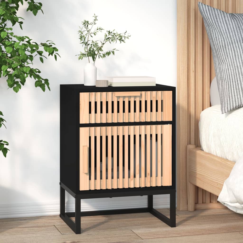 Noční Stolek 40 X 30 X 55,5 Cm Kompozitní Dřevo A Železo