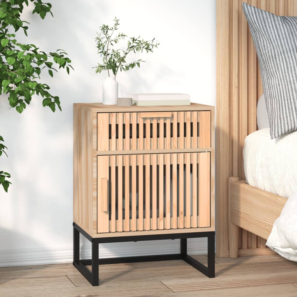 Noční Stolek 40 X 30 X 55,5 Cm Kompozitní Dřevo A Železo