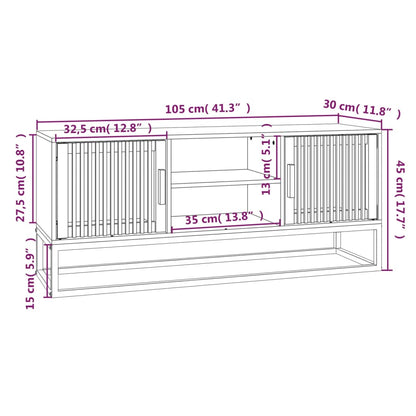 Tv Skříňka 105 X 30 X 45 Cm Kompozitní Dřevo A Železo