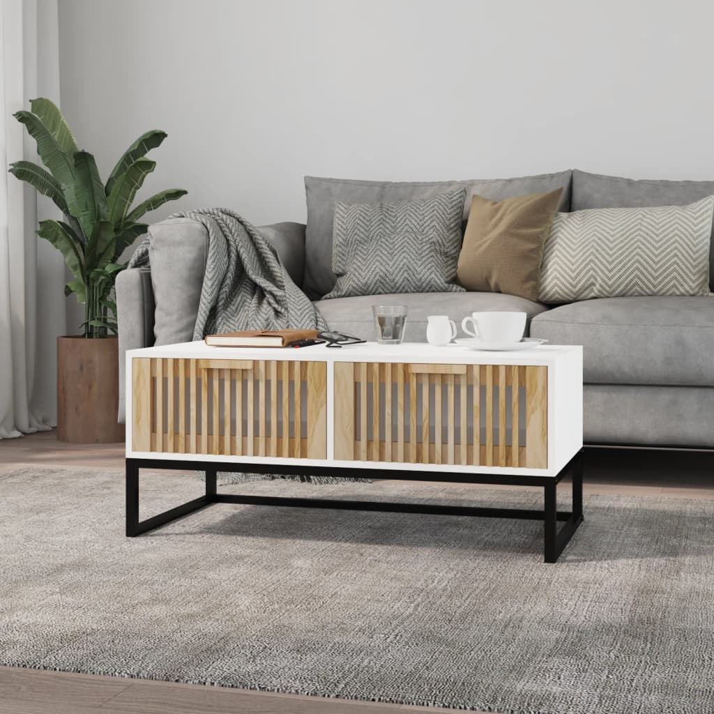 Konferenční Stolek Černý 80X40X35 Cm Kompozitní Dřevo A Železo