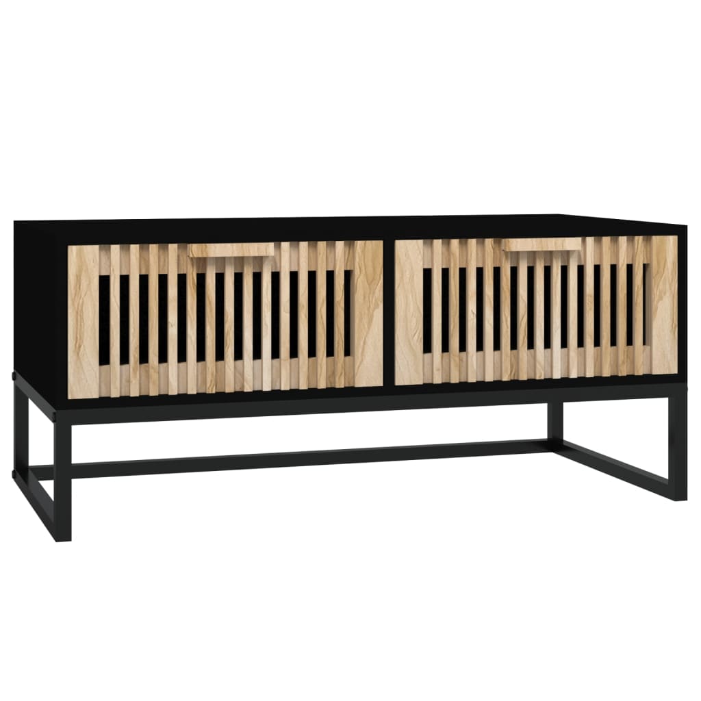 Konferenční Stolek Černý 80X40X35 Cm Kompozitní Dřevo A Železo