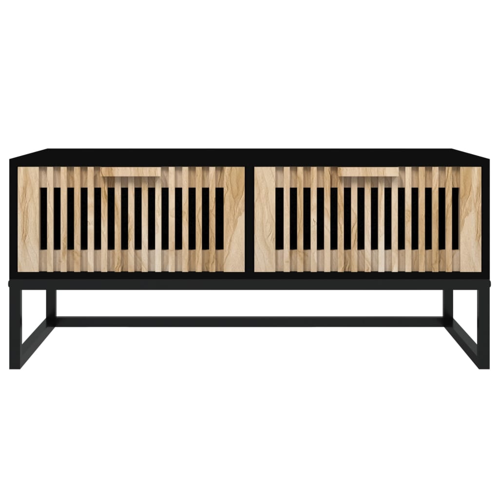 Konferenční Stolek Černý 80X40X35 Cm Kompozitní Dřevo A Železo