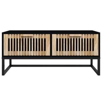 Konferenční Stolek Černý 80X40X35 Cm Kompozitní Dřevo A Železo
