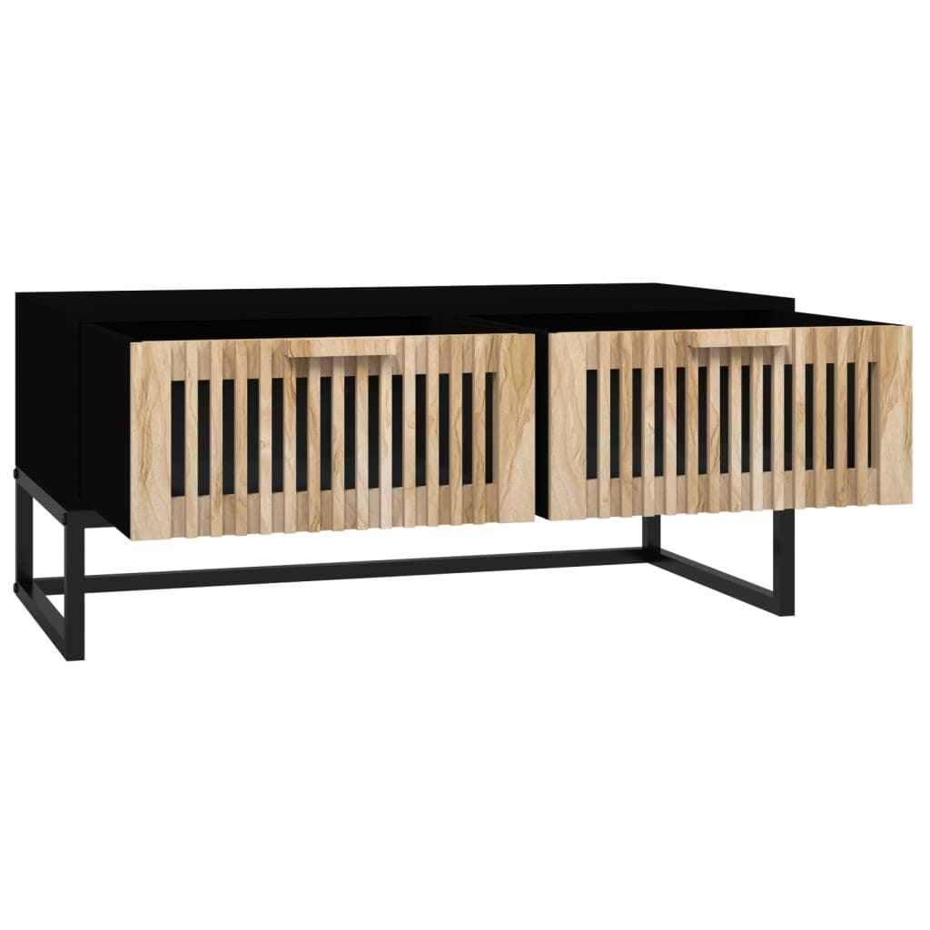 Konferenční Stolek Černý 80X40X35 Cm Kompozitní Dřevo A Železo