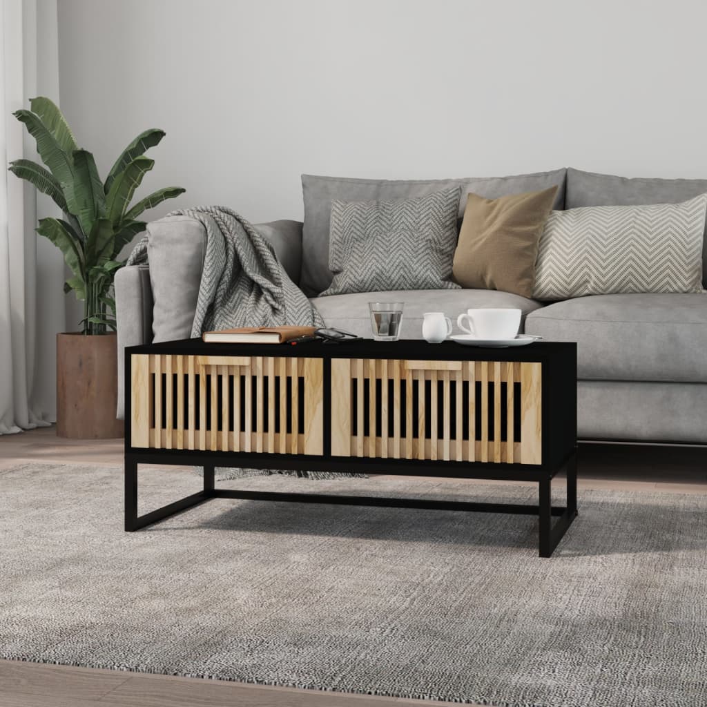 Konferenční Stolek Černý 80X40X35 Cm Kompozitní Dřevo A Železo