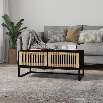 Konferenční Stolek Černý 80X40X35 Cm Kompozitní Dřevo A Železo