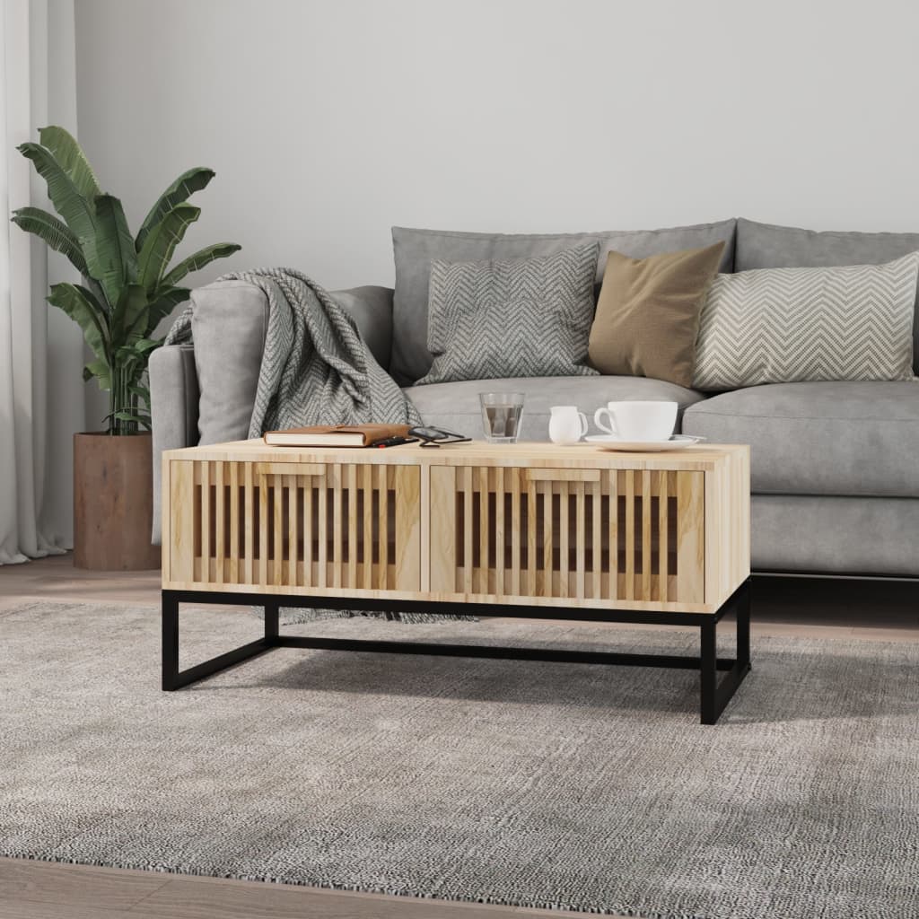 Konferenční Stolek Černý 80X40X35 Cm Kompozitní Dřevo A Železo