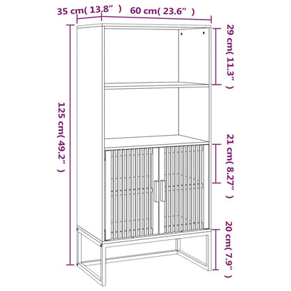 Highboard Bílý 60 X 35 X 125 Cm Kompozitní Dřevo