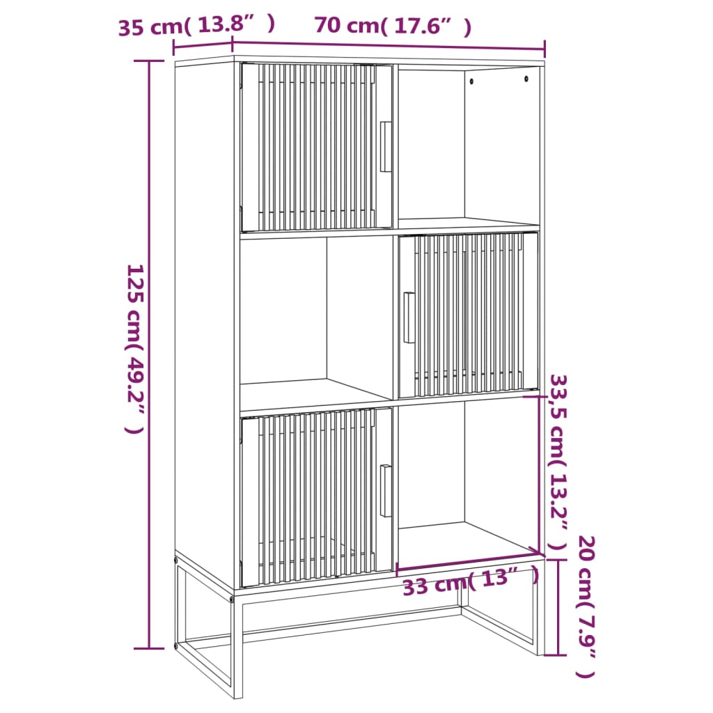 Highboard Černý 70 X 35 X 125 Cm Kompozitní Dřevo