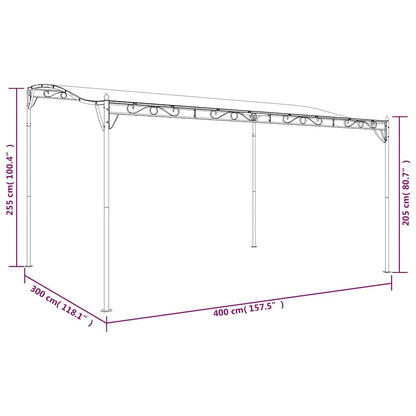 Stříška 4 X 3 M 180 G/M² Textil A Ocel