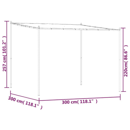 Stříška Antracitová 3 X 3 M 180 G/M² Textil A Ocel