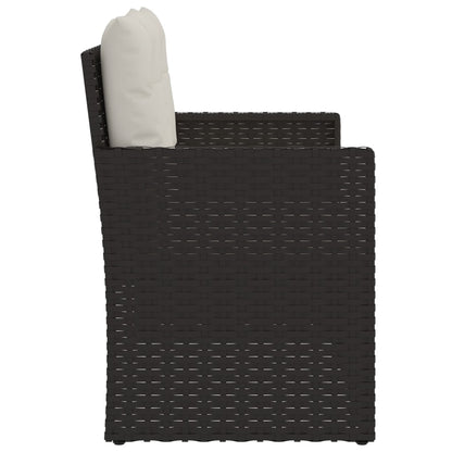 Zahradní Lavice S Poduškami Černá 105 Cm Polyratan