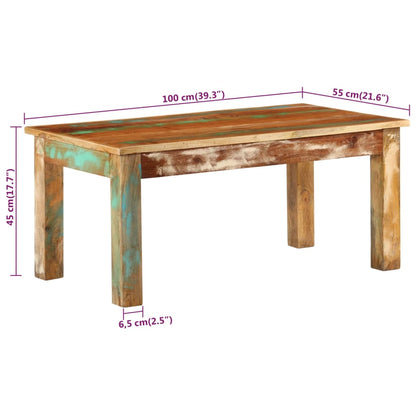 Konferenční Stolek 100 X 55 X 40 Cm Masivní Recyklované Dřevo