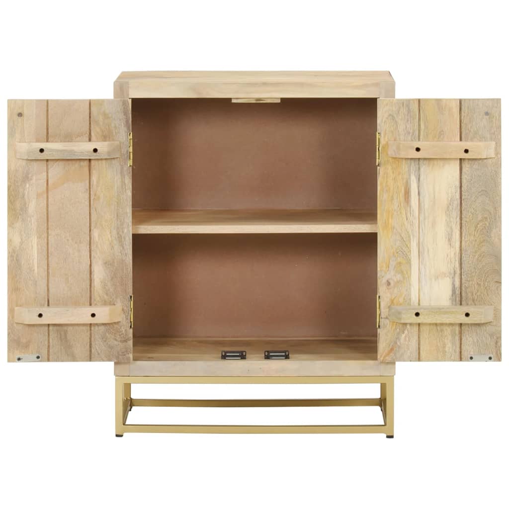 Příborník Se 2 Dvířky 55X30X70 Cm Masivní Mangovníkové Dřevo