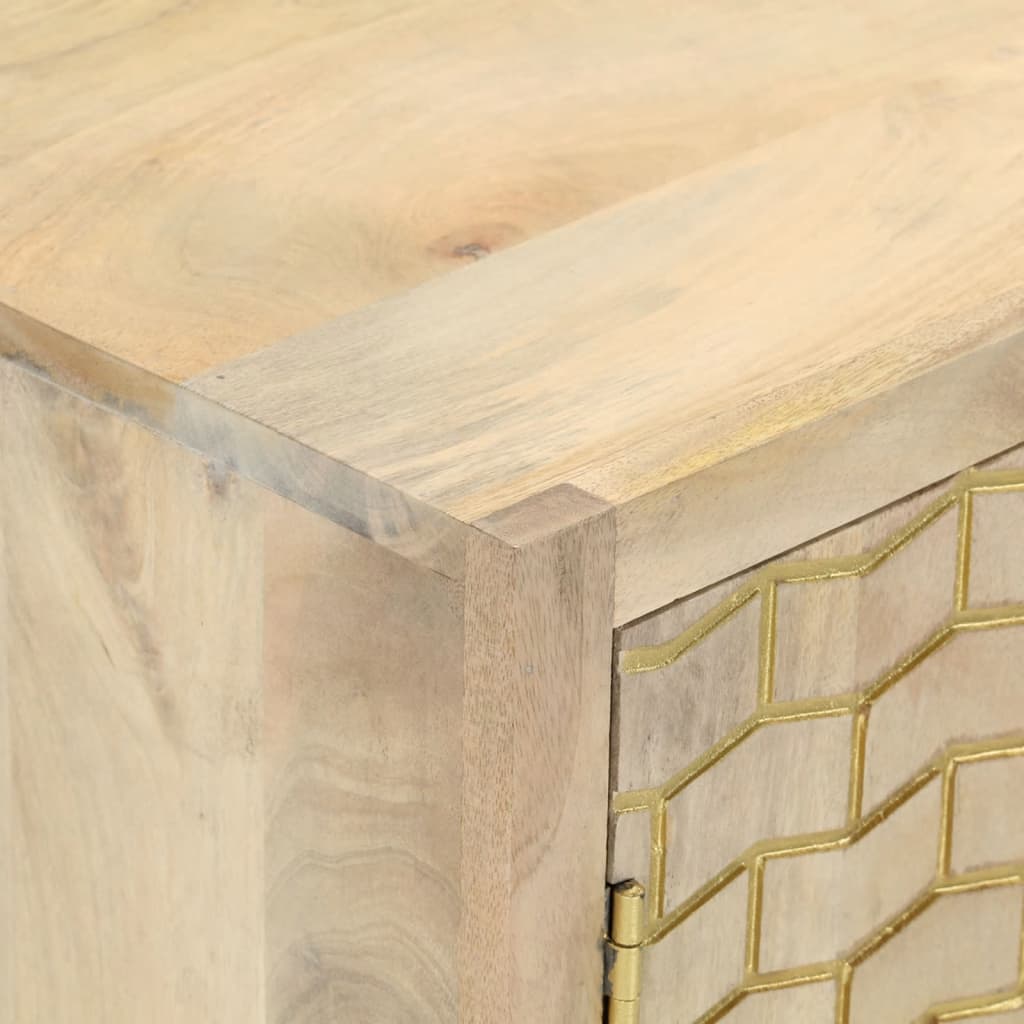 Příborník Se 2 Dvířky 55X30X70 Cm Masivní Mangovníkové Dřevo
