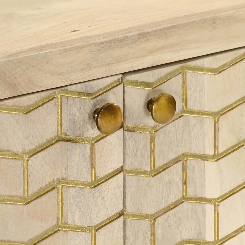 Příborník Se 2 Dvířky 55X30X70 Cm Masivní Mangovníkové Dřevo