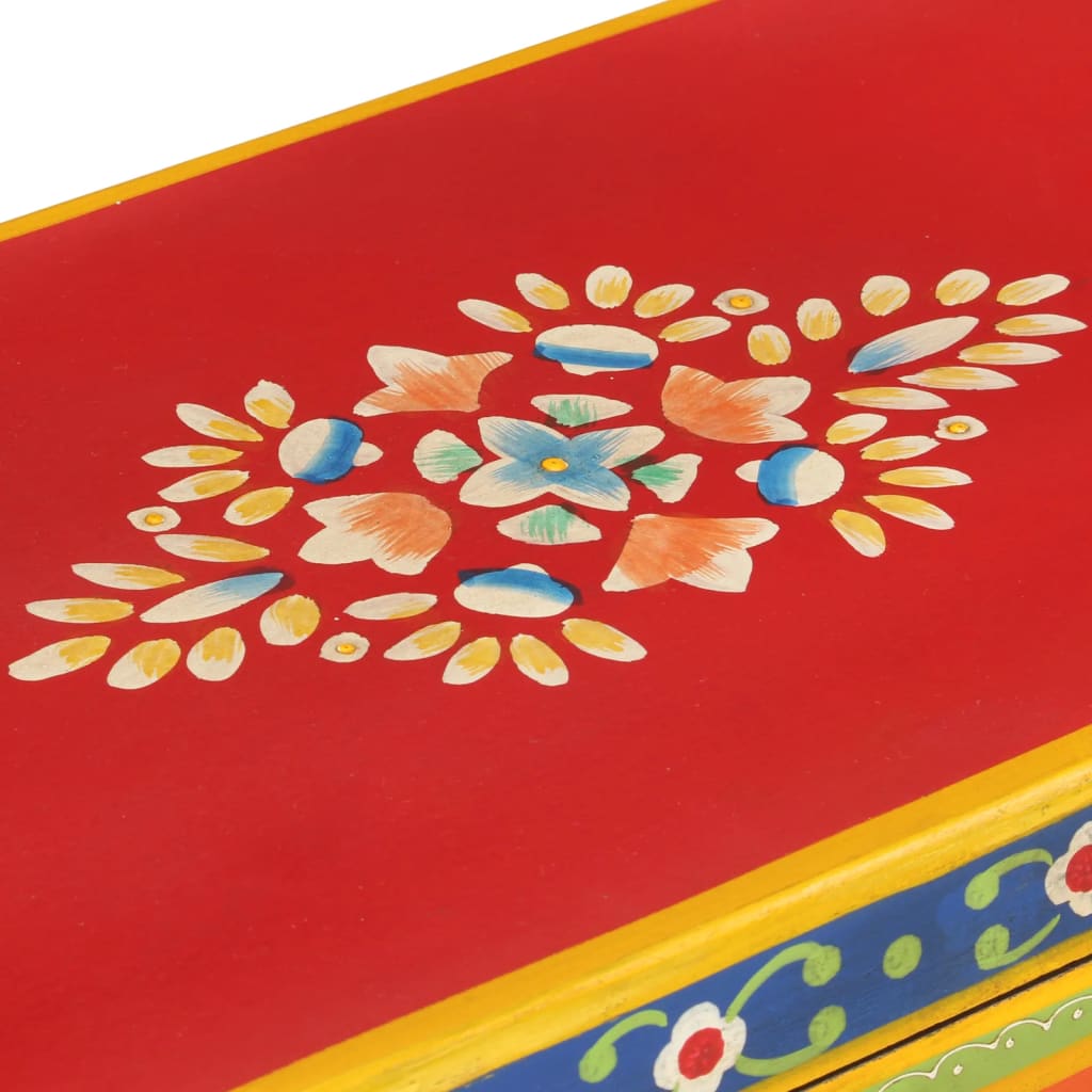 Ručně Malovaný Příborník 54X30X74 Cm Masivní Mangovníkové Dřevo