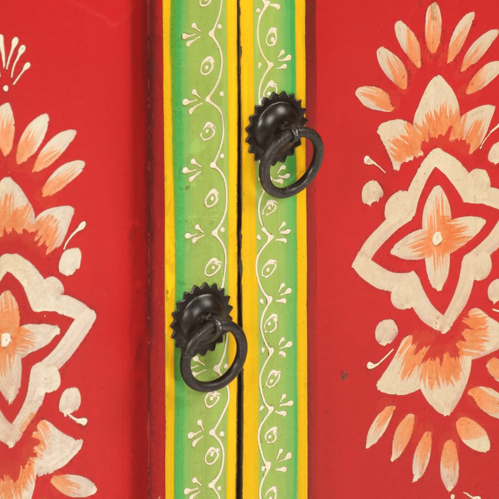 Ručně Malovaný Příborník 54X30X74 Cm Masivní Mangovníkové Dřevo