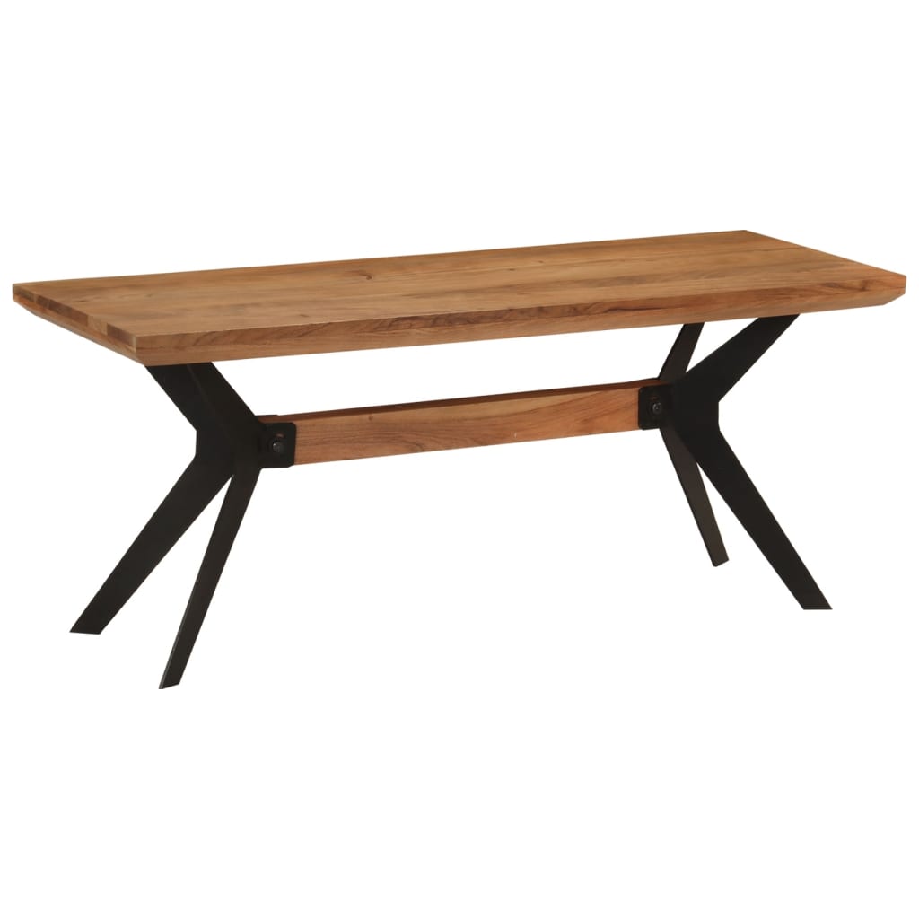 Jídelní Lavice 110 X 40 X 46 Cm Masivní Akáciové Dřevo A Ocel