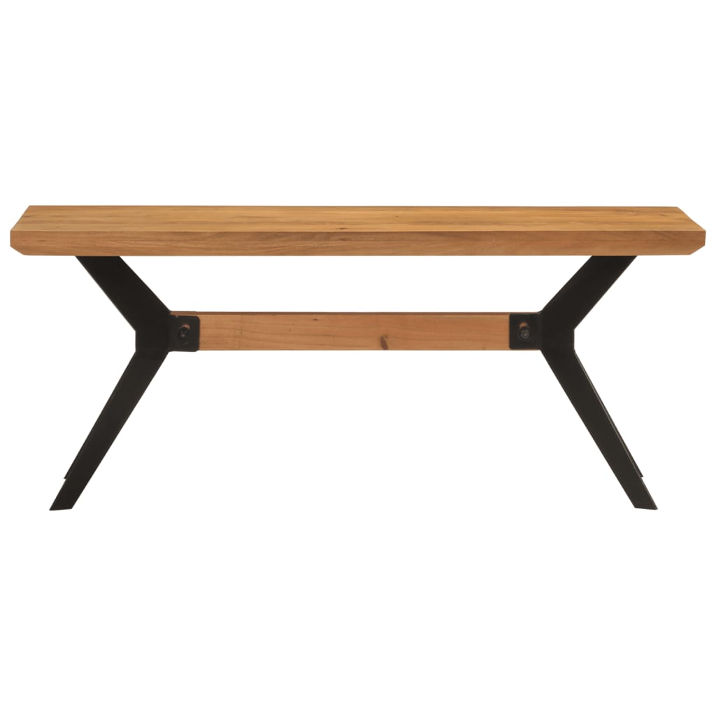 Jídelní Lavice 110 X 40 X 46 Cm Masivní Akáciové Dřevo A Ocel