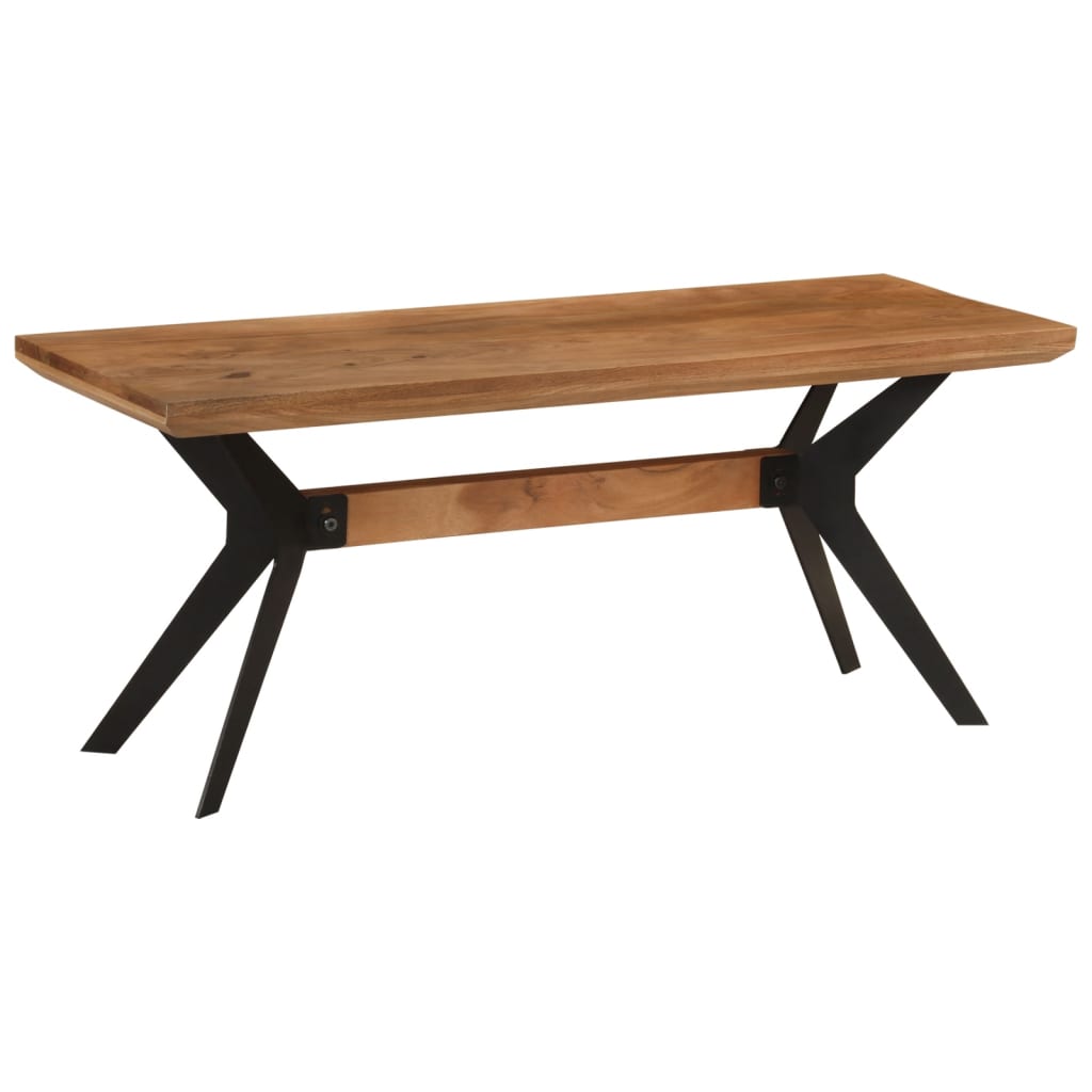 Jídelní Lavice 110 X 40 X 46 Cm Masivní Akáciové Dřevo A Ocel