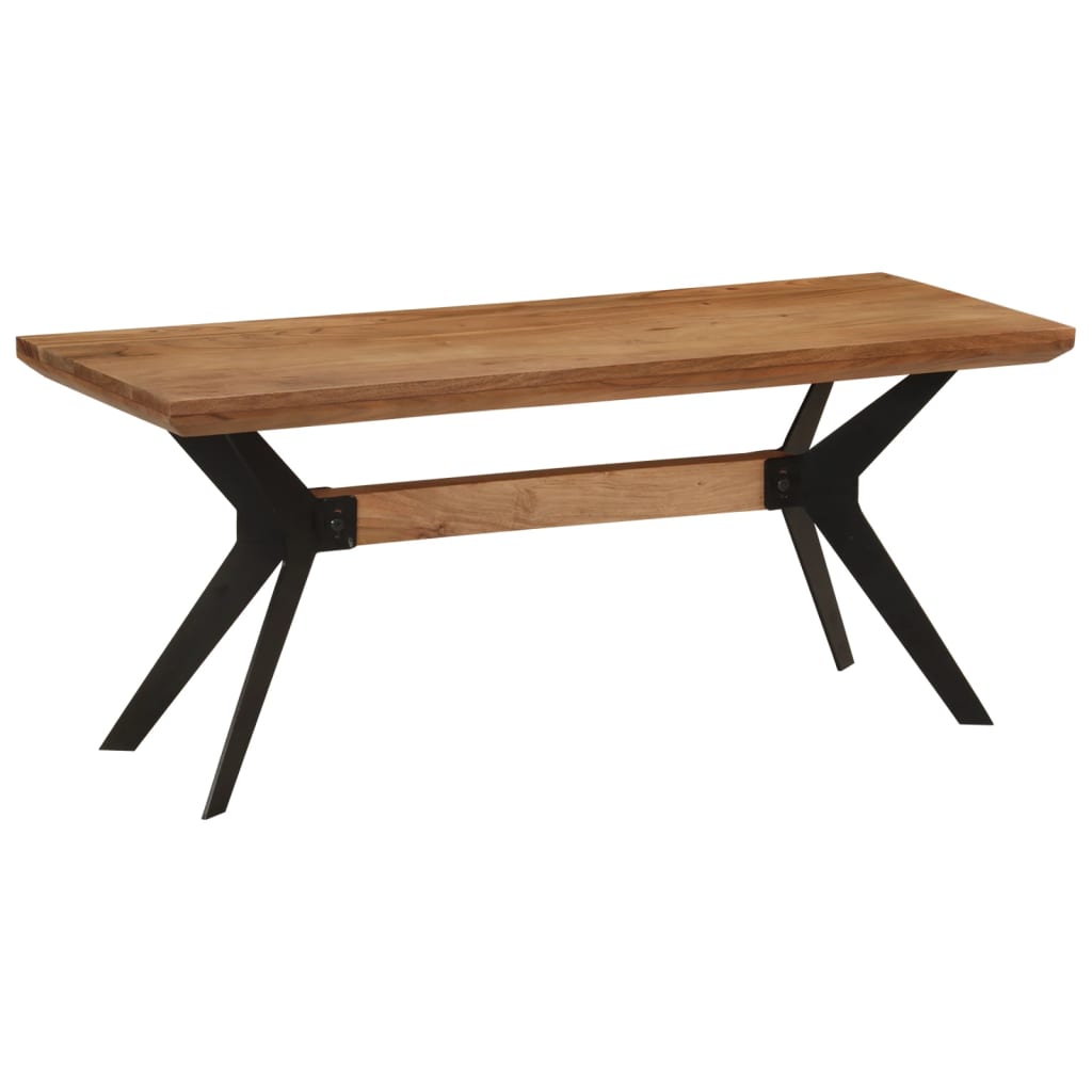 Jídelní Lavice 110 X 40 X 46 Cm Masivní Akáciové Dřevo A Ocel