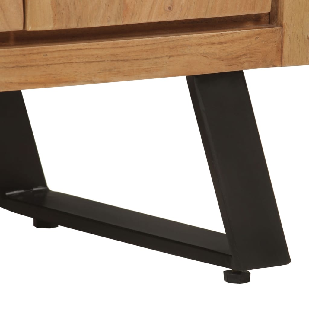 Příborník Se 2 Dvířky 55 X 36 X 72 Cm Masivní Akáciové Dřevo