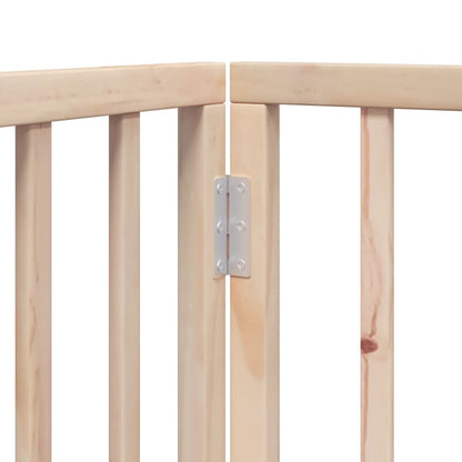 Psí Branka S Dvířky, Skládací, 4 Panely, 320 Cm, Topolové Dřevo