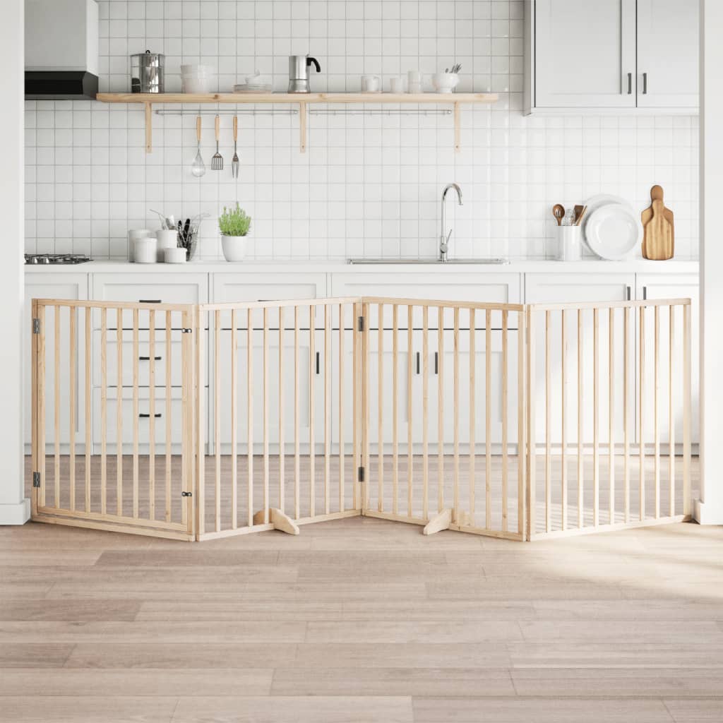 Zábrana Pro Psy Skládací 3 Panely 150 Cm Topolové Dřevo