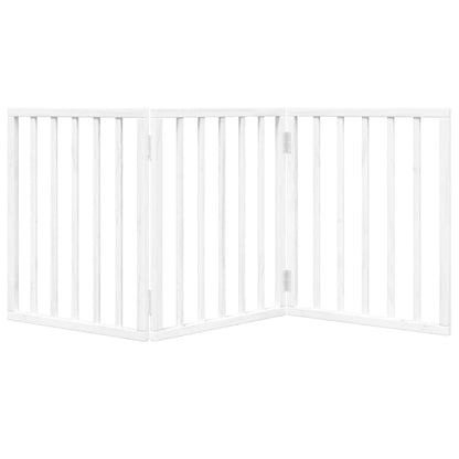 Zábrana Pro Psy Skládací 3 Panely Bílá 150 Cm Topolové Dřevo