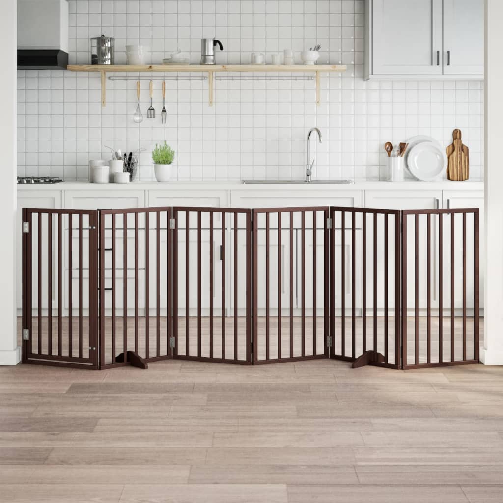 Zábrana Pro Psy Skládací 3 Panely 150 Cm Topolové Dřevo