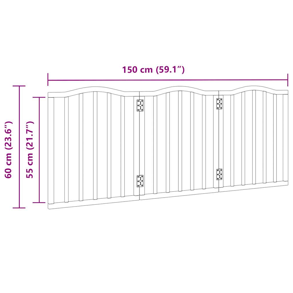 Zábrana Pro Psy Skládací 3 Panely 150 Cm Topolové Dřevo