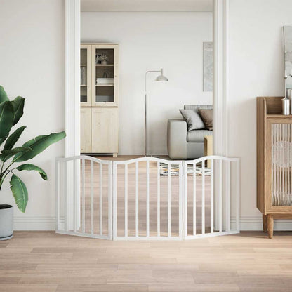 Zábrana Pro Psy Skládací 3 Panely Bílá 150 Cm Topolové Dřevo