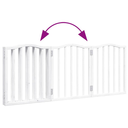 Zábrana Pro Psy Skládací 3 Panely Bílá 150 Cm Topolové Dřevo
