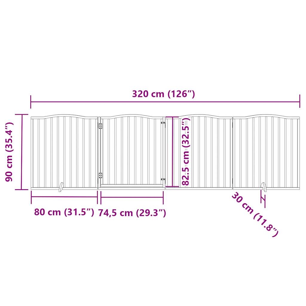 Zábrana Pro Psy S Dvířky Skládací 4 Panely Černá 320 Cm Topol