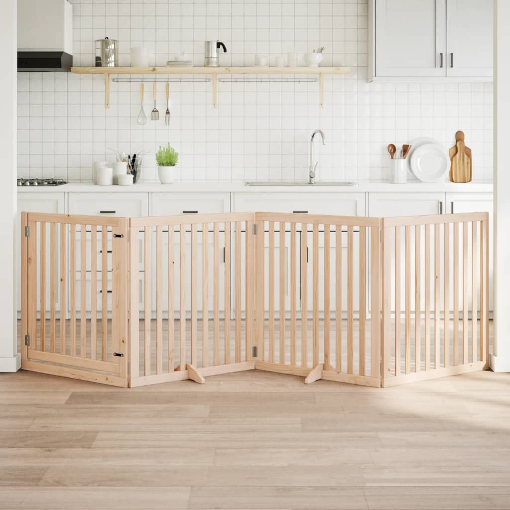 Zábrana Pro Psy Skládací 2 Panely 160 Cm Topolové Dřevo