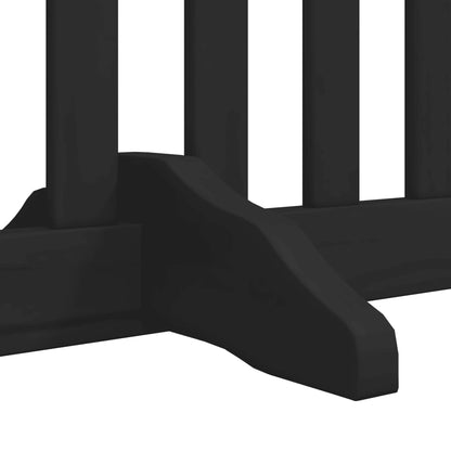 Zábrana Pro Psy S Dvířky Skládací 4 Panely Černá 320 Cm Topol