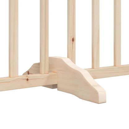 Zábrana Pro Psy S Dvířky Skládací 4 Panely 320 Cm Masivní Jedle