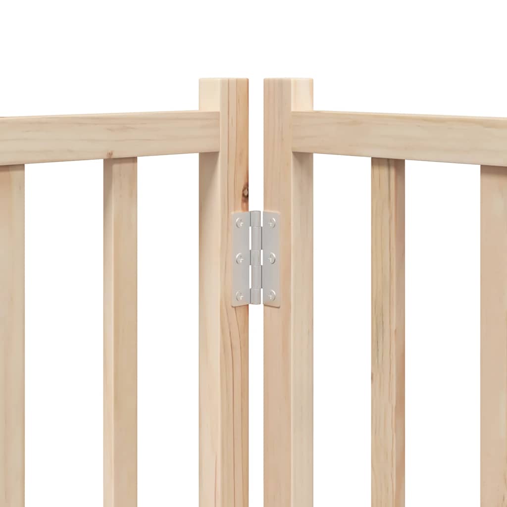 Zábrana Pro Psy S Dvířky Skládací 4 Panely 320 Cm Masivní Jedle