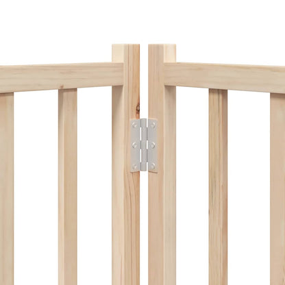 Zábrana Pro Psy S Dvířky Skládací 4 Panely 320 Cm Masivní Jedle
