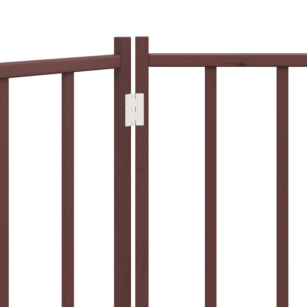 Zábrana Pro Psy Skládací 3 Panely Hnědý Dub 150 Cm Masiv Jedle